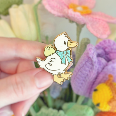 Frog &amp; Ducky Enamel Pin